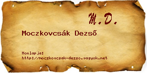 Moczkovcsák Dezső névjegykártya